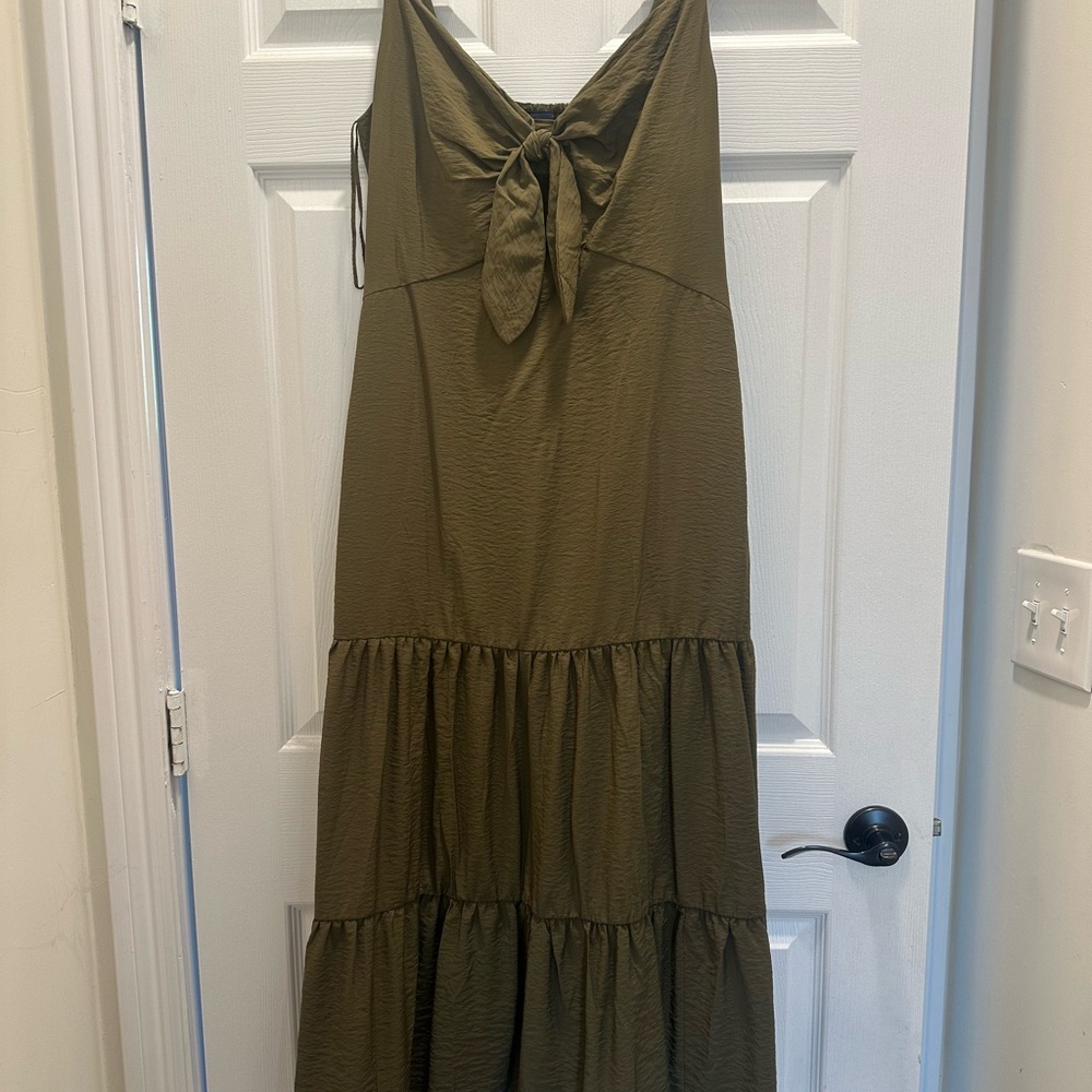 GAP Olive Green Maxi Dress with Bow